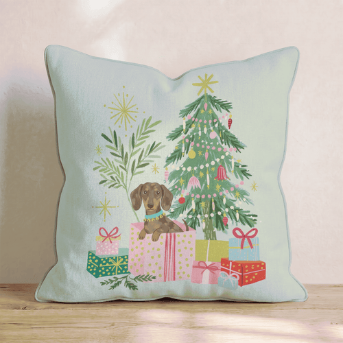 Dachshund Gift Surprise Throw Pillow - Hillcroft Home