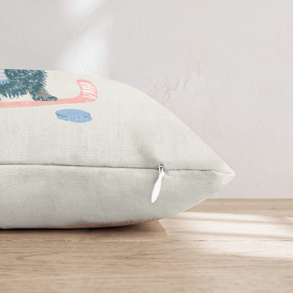 Dachshund Hockey Throw Pillow - Hillcroft Home