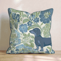 Dachshund in the Flowers Throw Pillow - Hillcroft Home