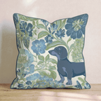 Dachshund in the Flowers Throw Pillow - Hillcroft Home