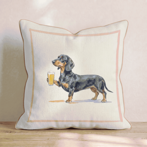 Dachshund Lager Throw Pillow - Hillcroft Home