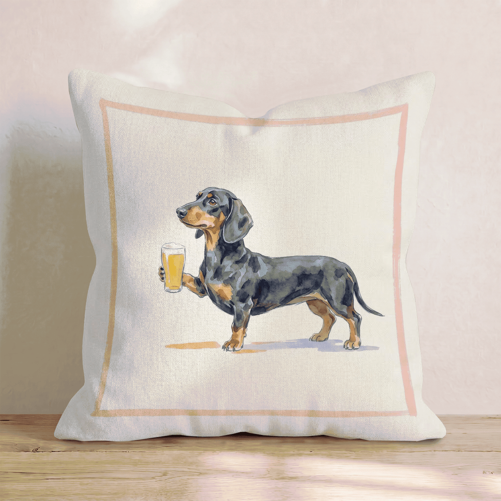 Dachshund Lager Throw Pillow - Hillcroft Home