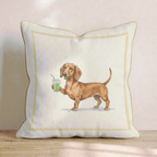 Dachshund Matcha Throw Pillow - Hillcroft Home