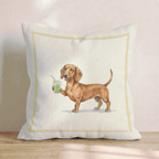 Dachshund Matcha Throw Pillow - Hillcroft Home
