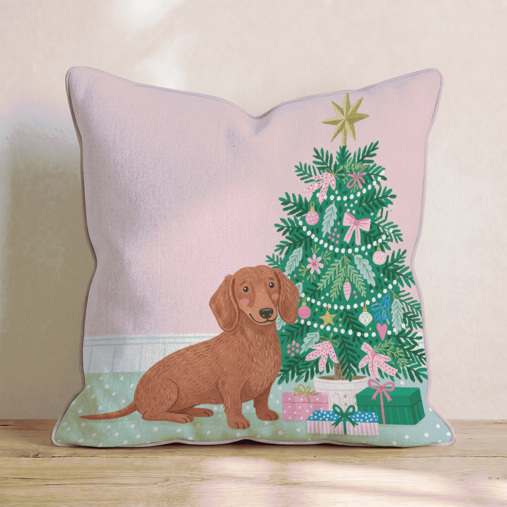 Dachshund Nook Throw Pillow - Hillcroft Home