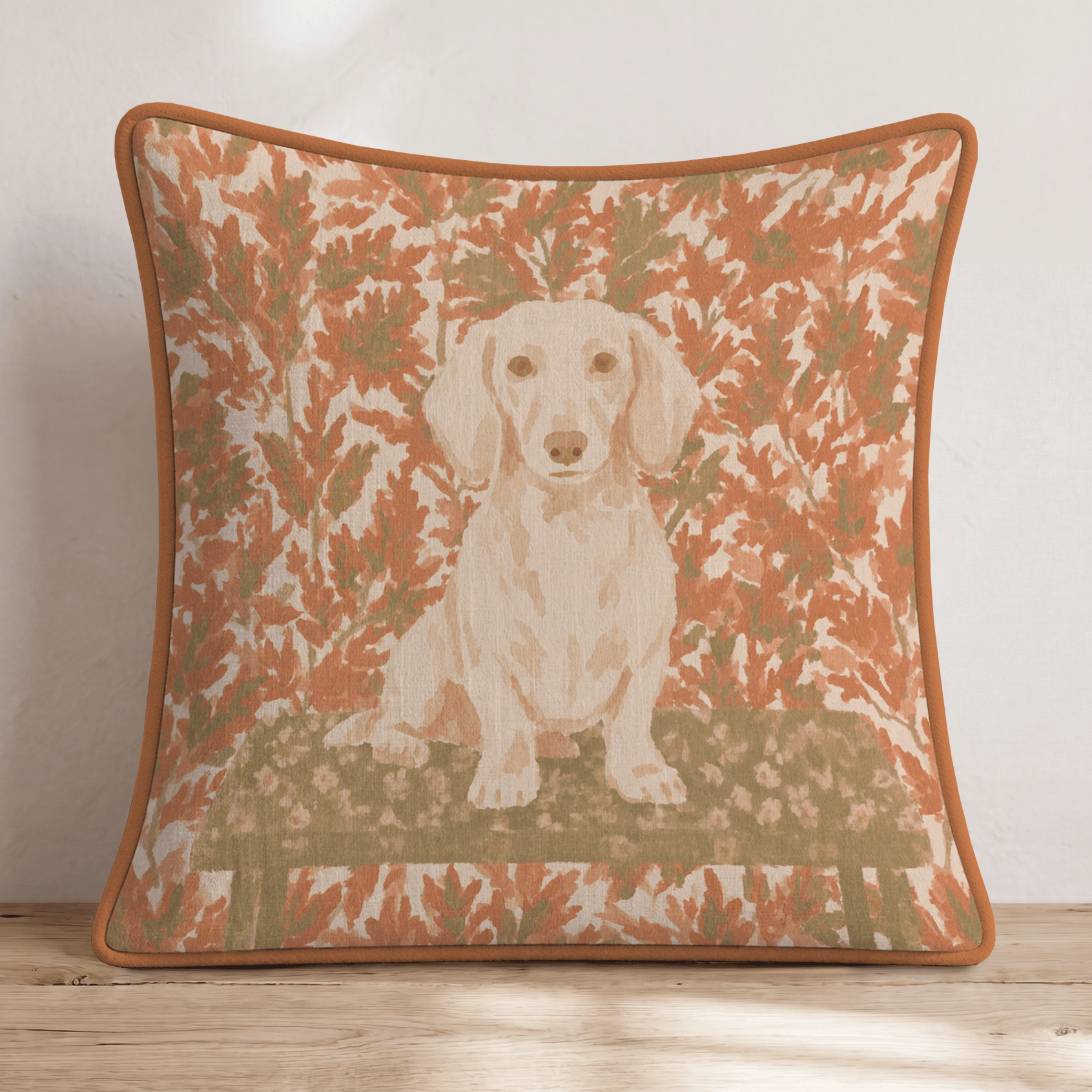 Dachshund NYC Fall Afternoon Throw Pillow - Hillcroft Home