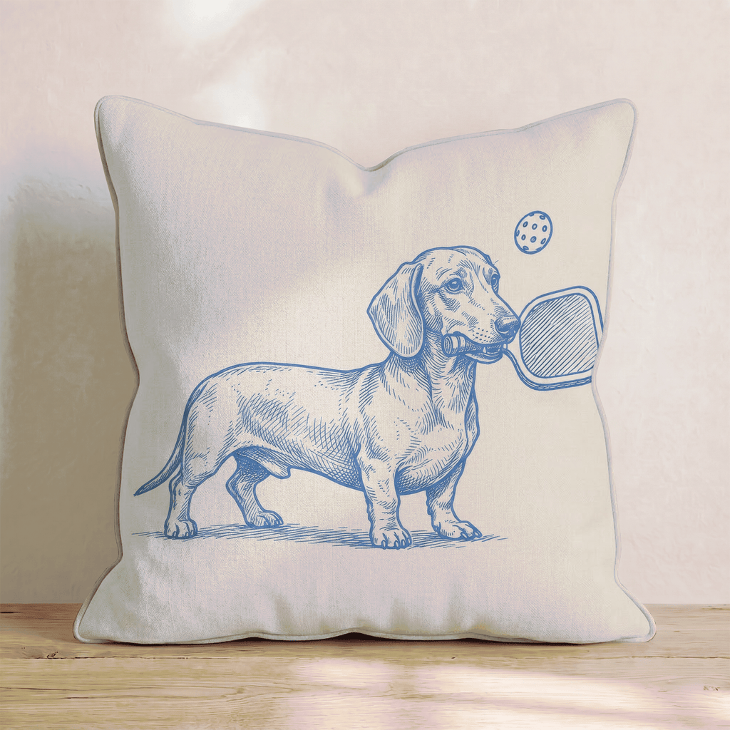 Dachshund Pickleball Throw Pillow - Hillcroft Home