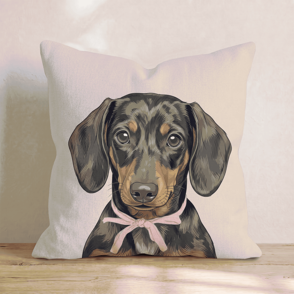 Dachshund Portrait Throw Pillow - Hillcroft Home
