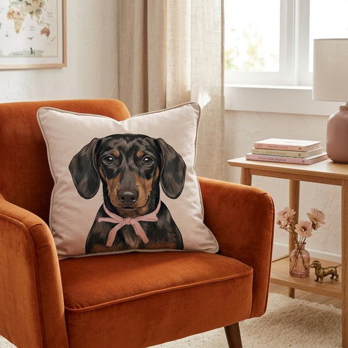 Dachshund Portrait Throw Pillow - Hillcroft Home