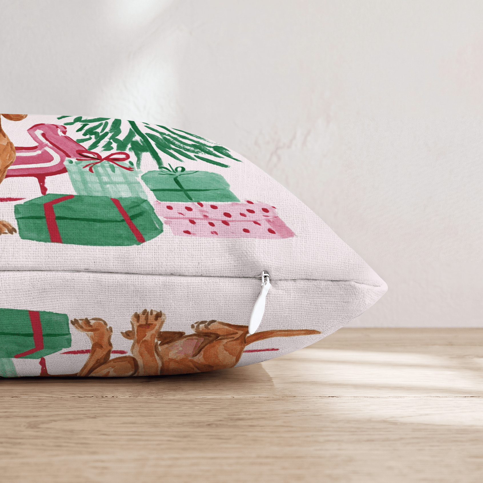 Dachshund Sleigh Ride Throw Pillow - Hillcroft Home