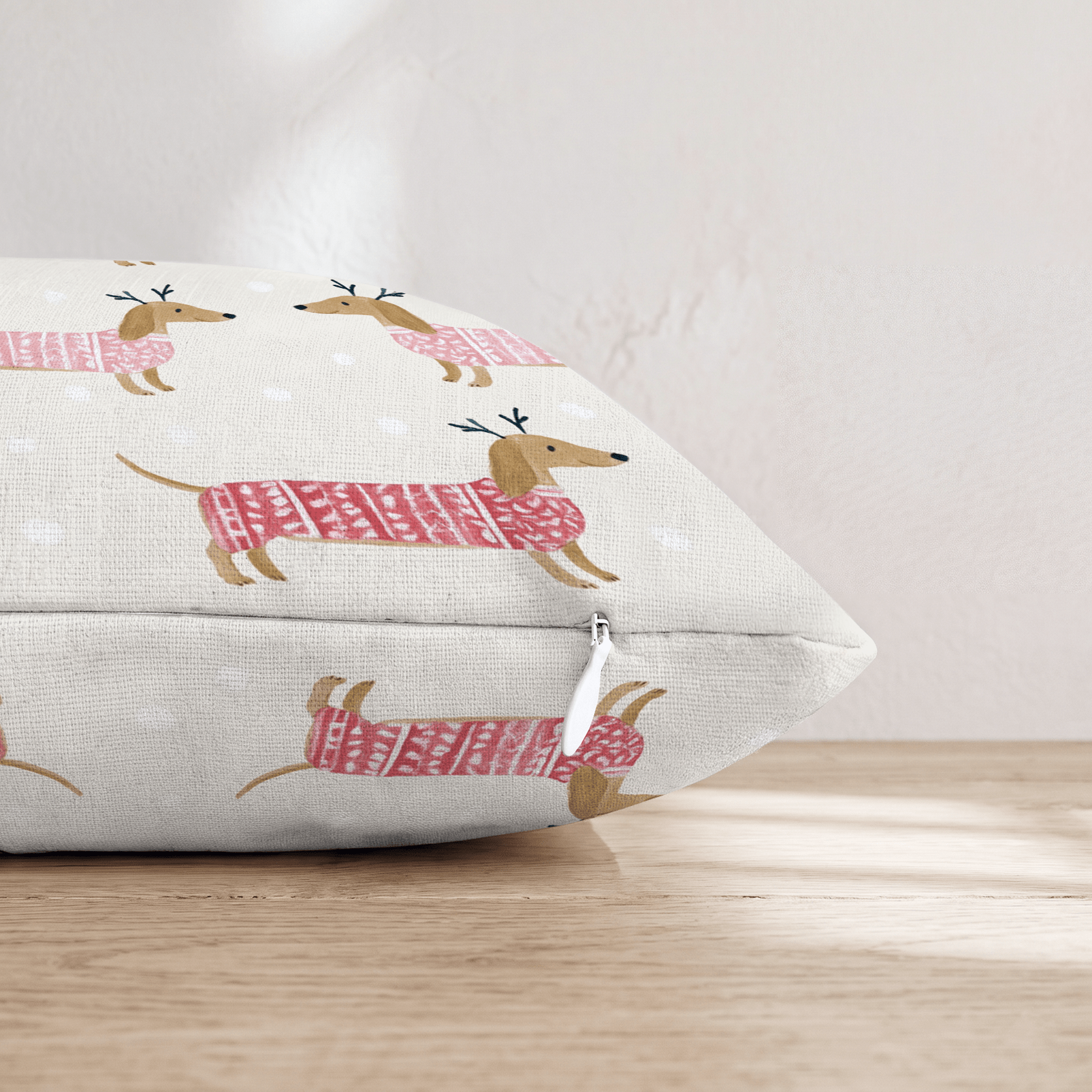 Dachshund Sweater Time Throw Pillow - Hillcroft Home