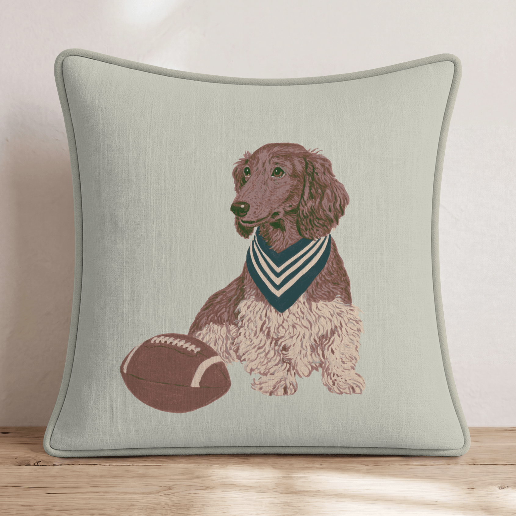 Dachshund Touchdown Throw Pillow - Hillcroft Home