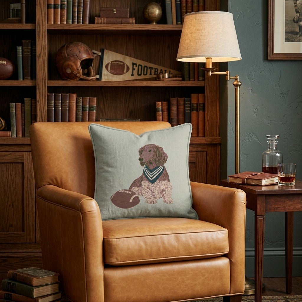 Dachshund Touchdown Throw Pillow - Hillcroft Home