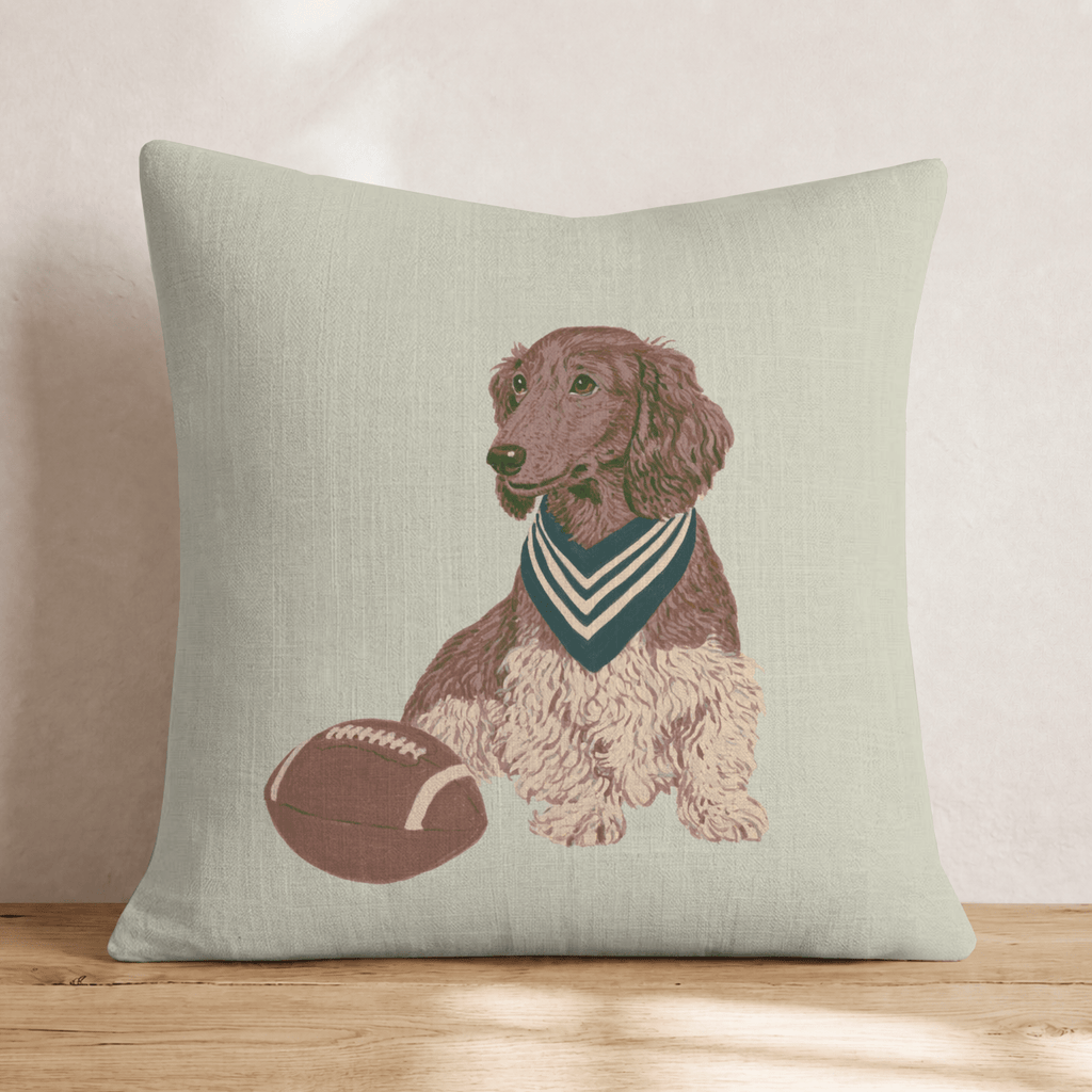 Dachshund Touchdown Throw Pillow - Hillcroft Home