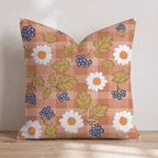 Daisy Berry Gingham Throw Pillow - Hillcroft Home