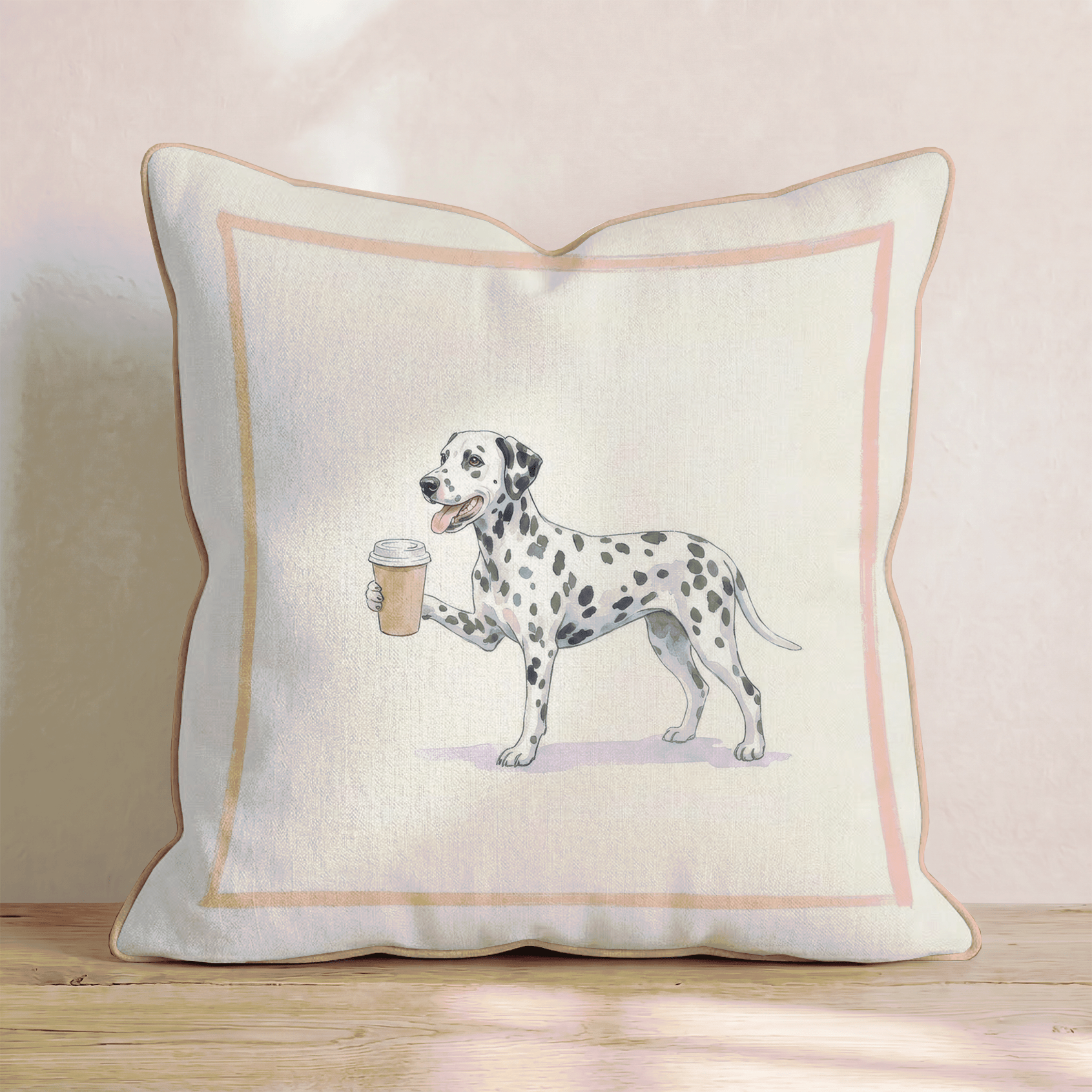 Dalmatian Coffee Throw Pillow - Hillcroft Home