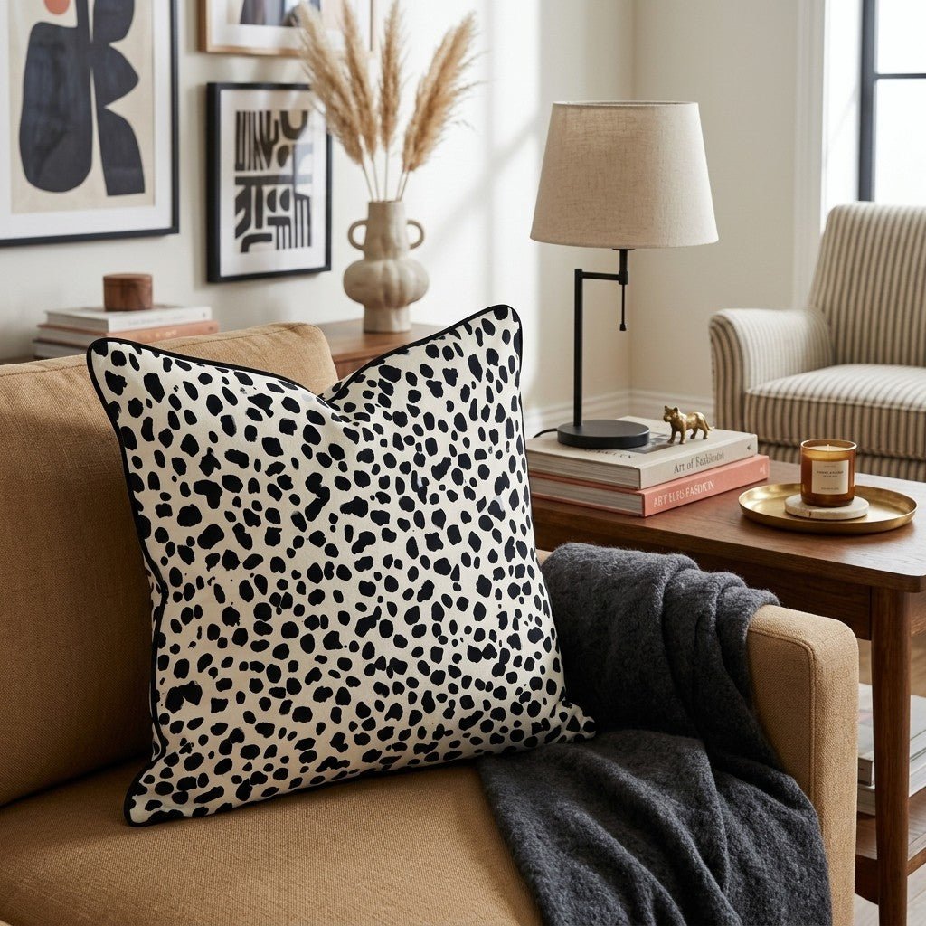 Dalmatian Dot Dense Throw Pillow - Hillcroft Home