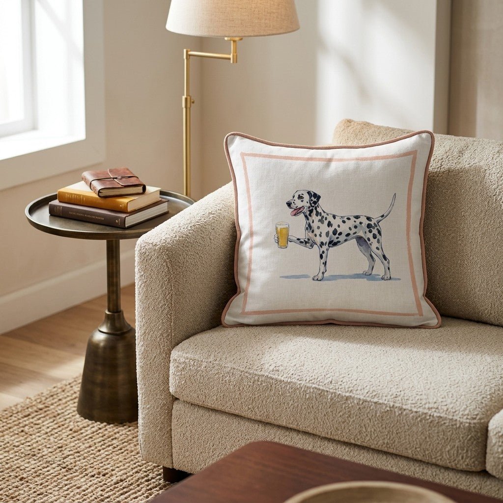 Dalmatian Lager Throw Pillow - Hillcroft Home