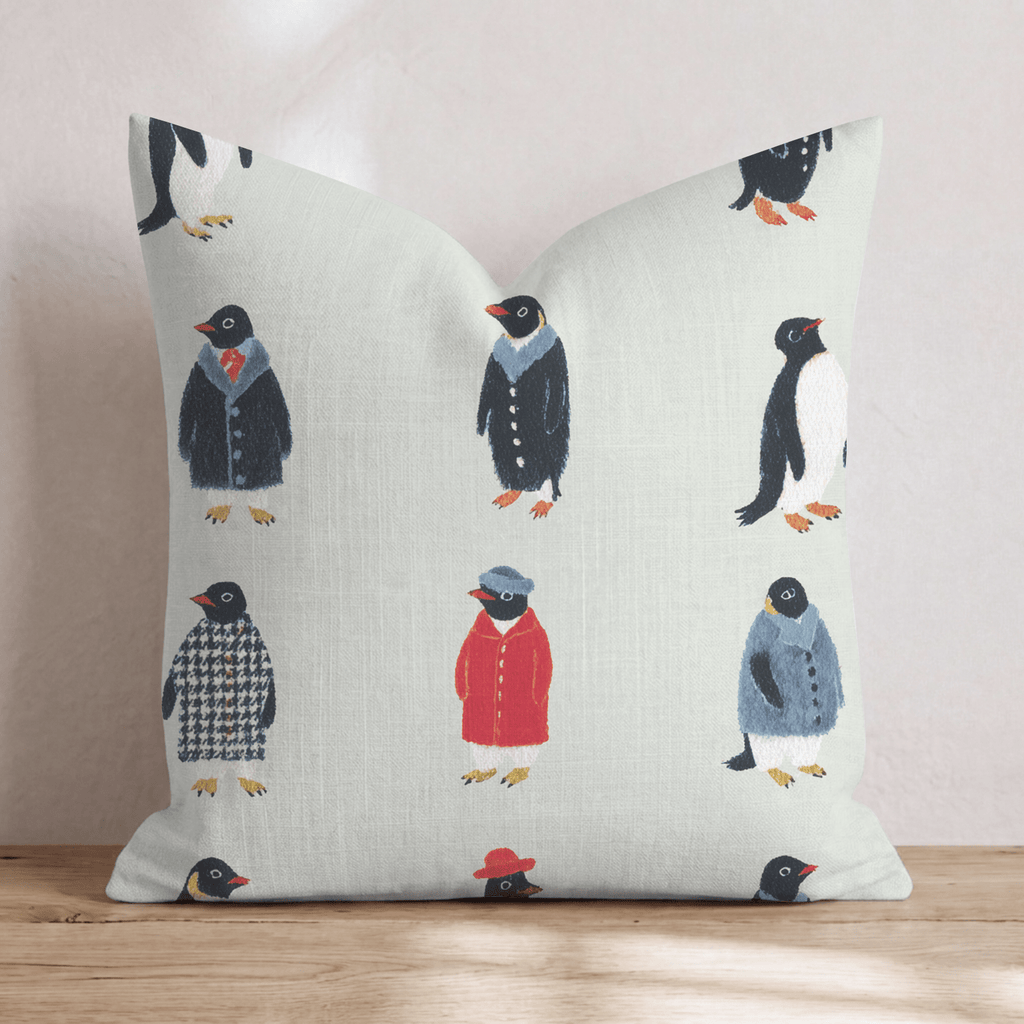 Dapper Penguins Throw Pillow - Hillcroft Home