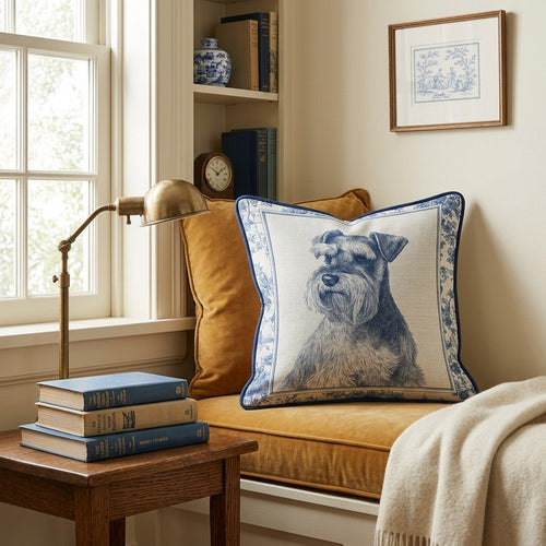 Dapper Schnauzer Throw Pillow - Hillcroft Home