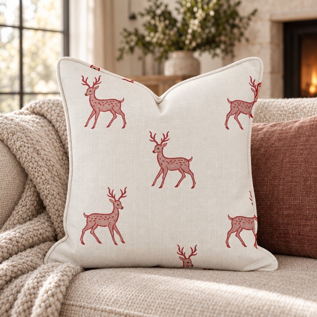 Dappled Reindeer Throw Pillow throw pillow - Hillcroft Home