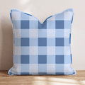 Dark Blue Gingham Throw Pillow - Hillcroft Home