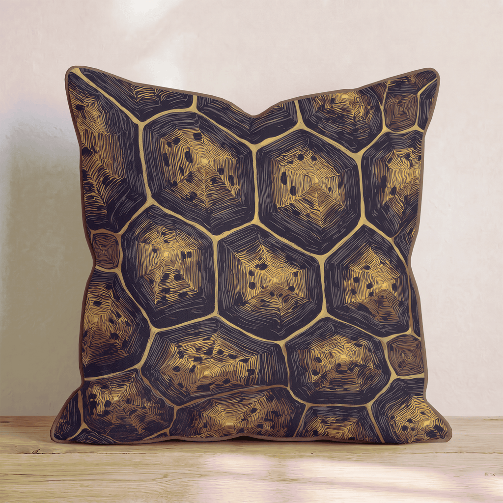 Dark Gold Tortoise Throw Pillow - Hillcroft Home