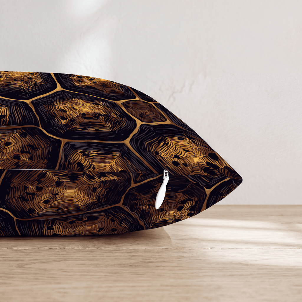Dark Gold Tortoise Throw Pillow - Hillcroft Home