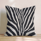 Dark Zebra Fur Throw Pillow - Hillcroft Home