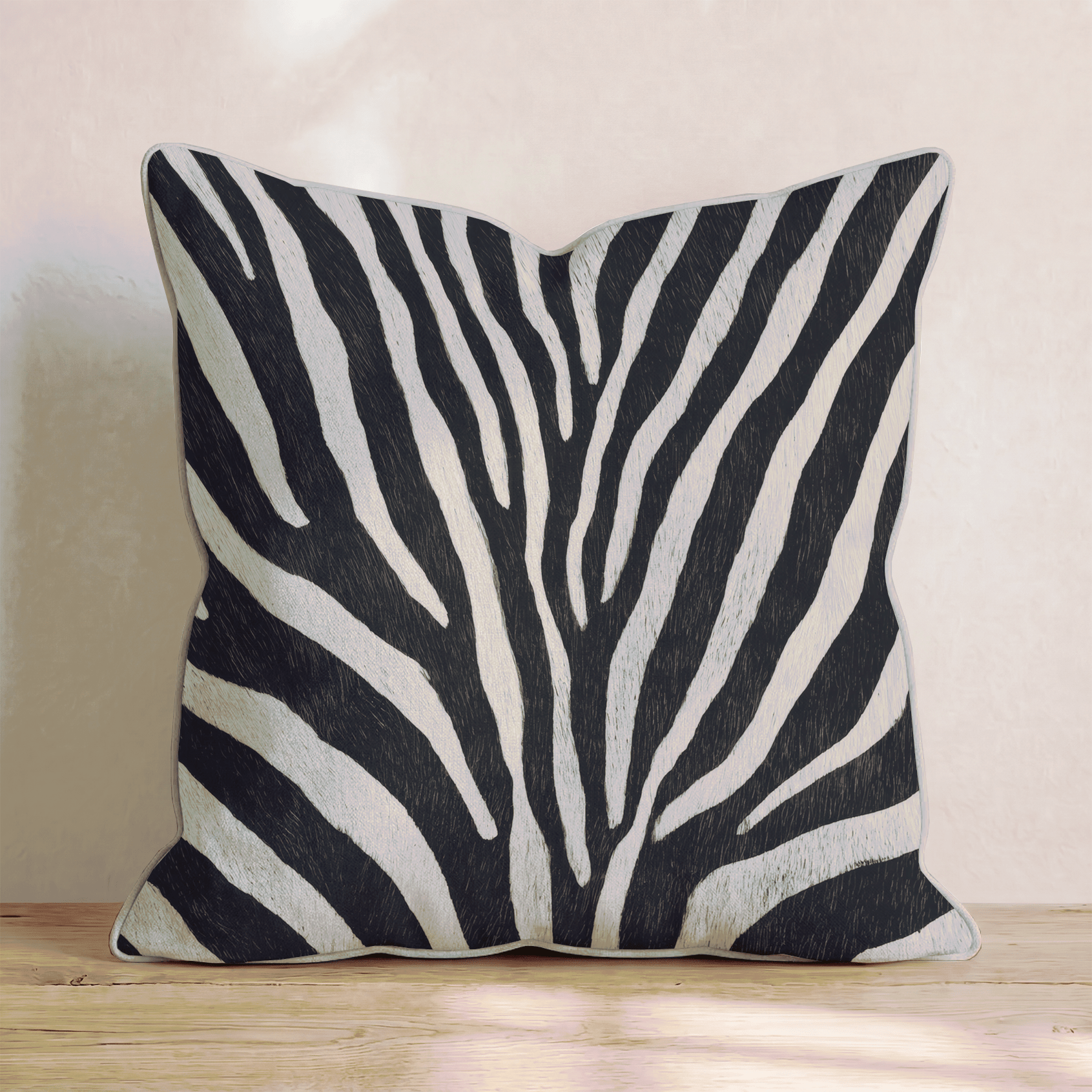 Dark Zebra Fur Throw Pillow - Hillcroft Home