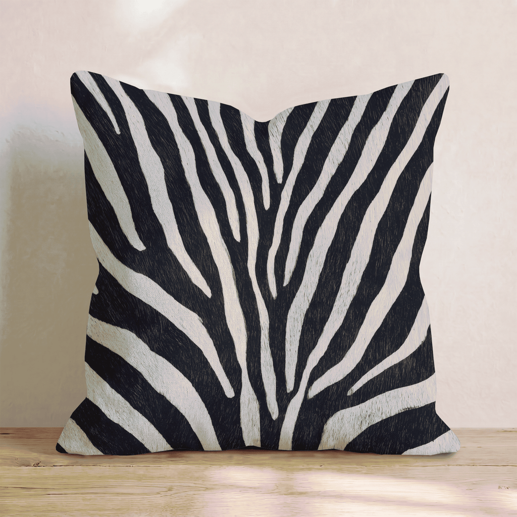 Dark Zebra Fur Throw Pillow - Hillcroft Home