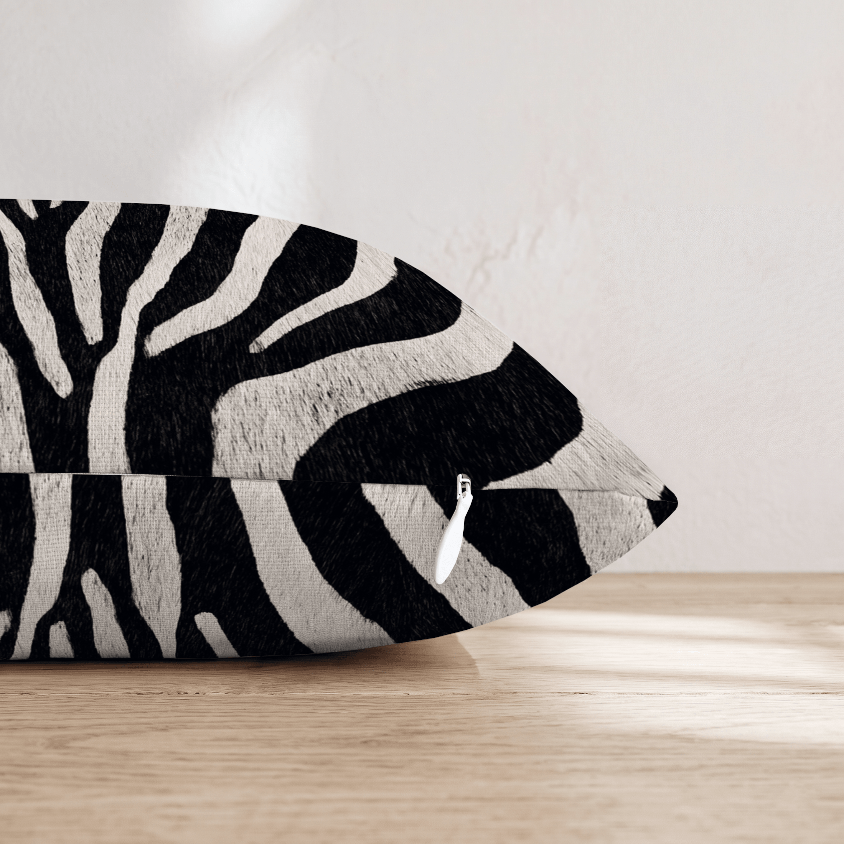 Dark Zebra Fur Throw Pillow - Hillcroft Home