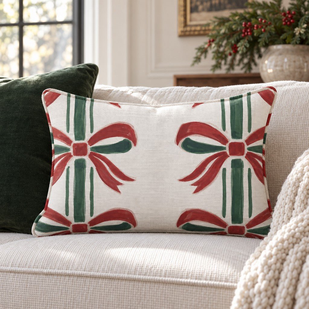 Deco Bow Throw Pillow throw pillow - Hillcroft Home