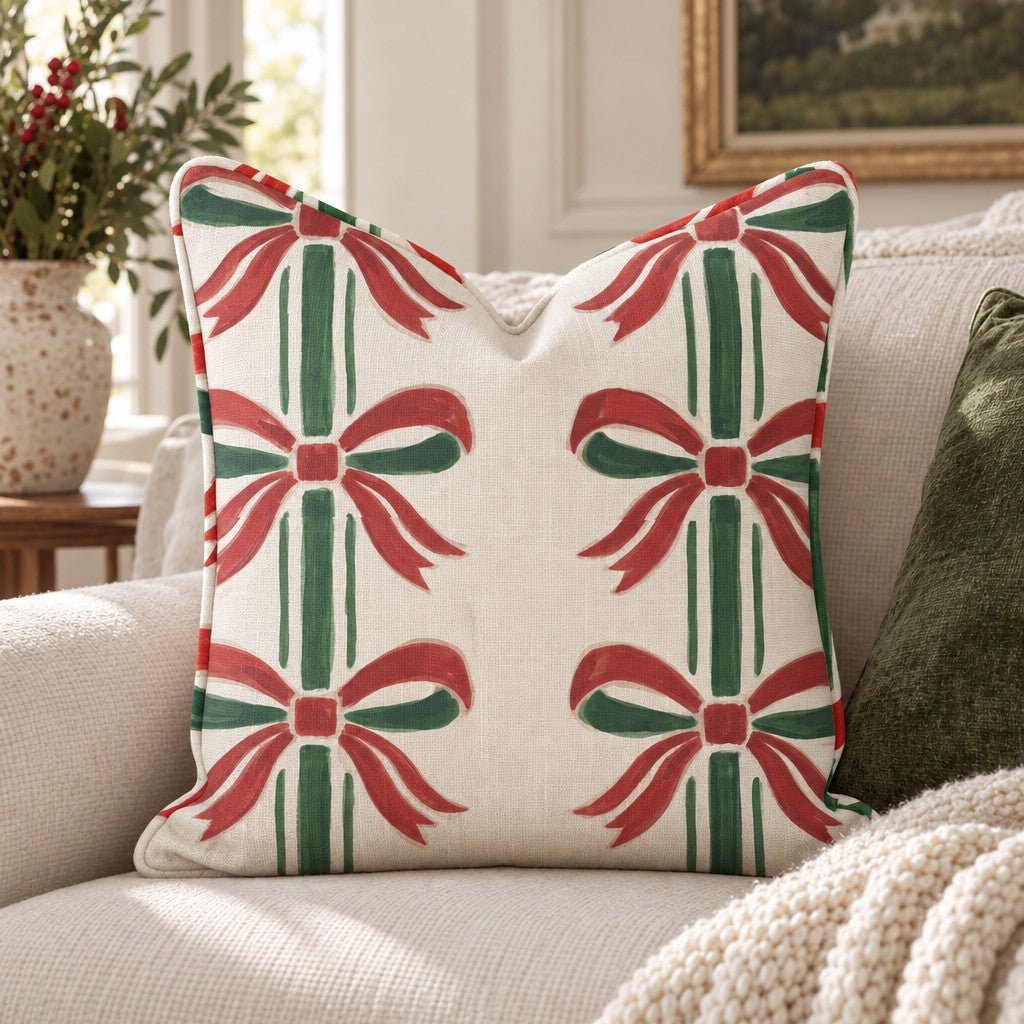 Deco Bow Throw Pillow throw pillow - Hillcroft Home
