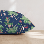 Decorated Palm Navy Throw Pillow - Hillcroft Home