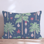 Decorated Palm Navy Throw Pillow - Hillcroft Home
