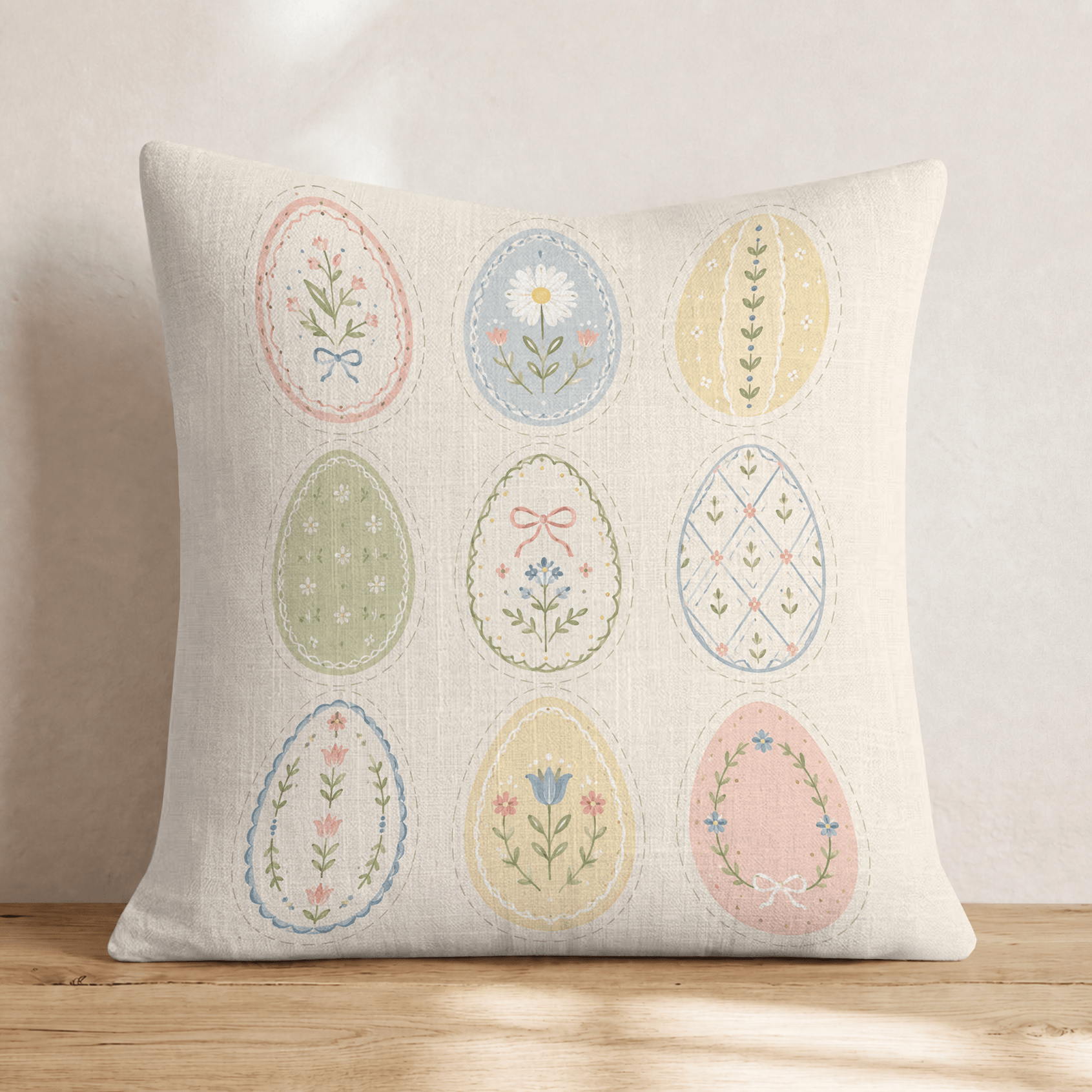 Decorative Easter Eggs Throw Pillow - Hillcroft Home