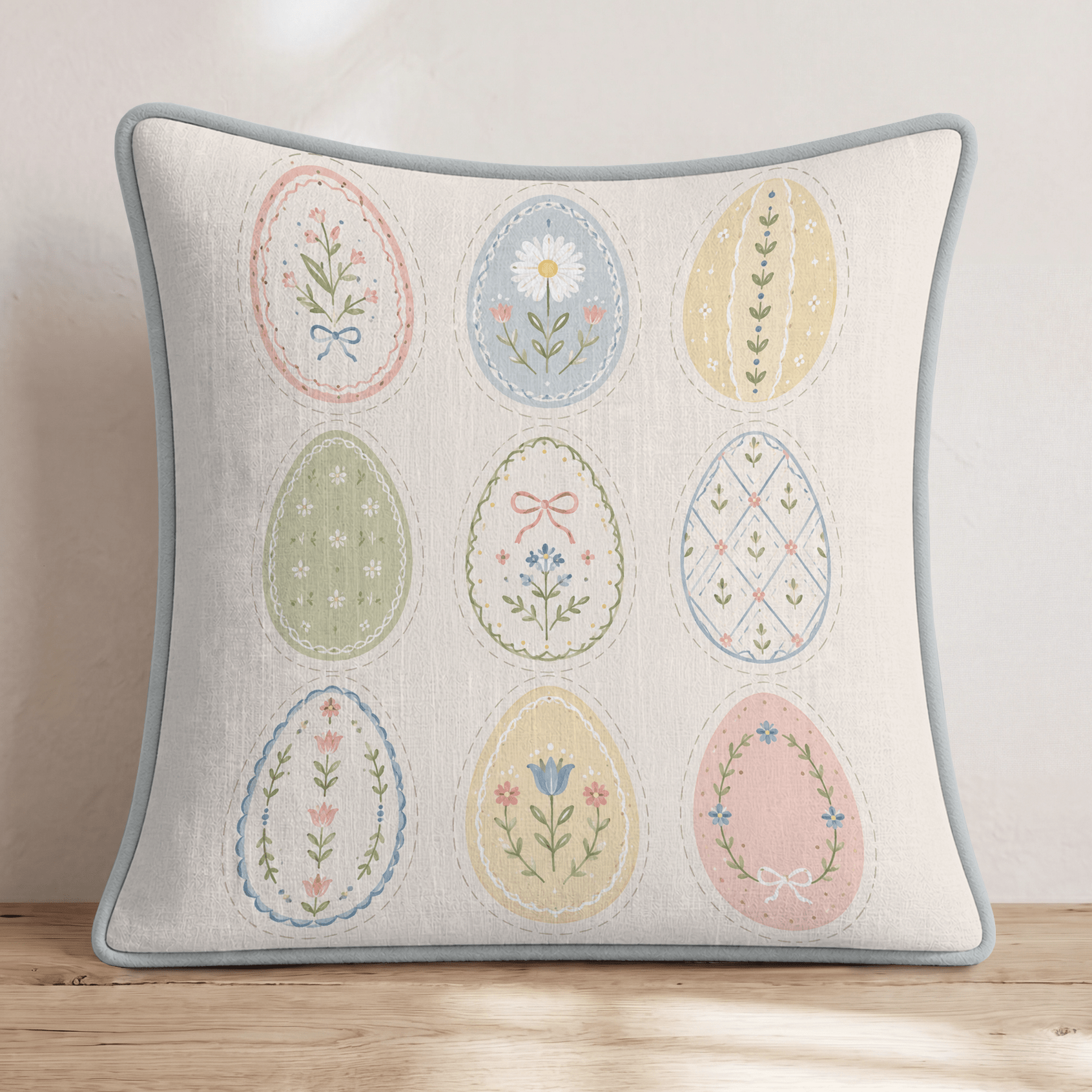 Decorative Easter Eggs Throw Pillow - Hillcroft Home