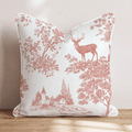 Deer In The Fall Toile Throw Pillow - Hillcroft Home
