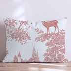 Deer In The Fall Toile Throw Pillow - Hillcroft Home