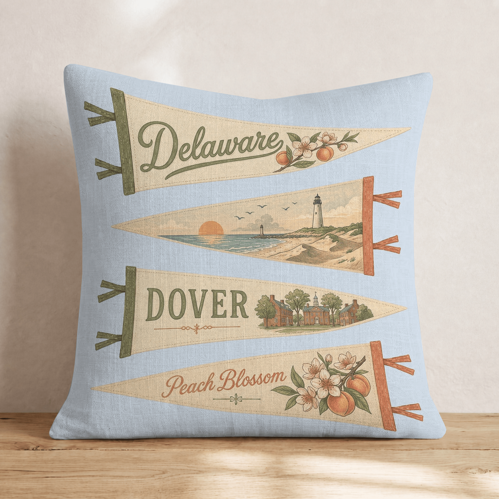 Deleware Pennant Throw Pillow - Hillcroft Home