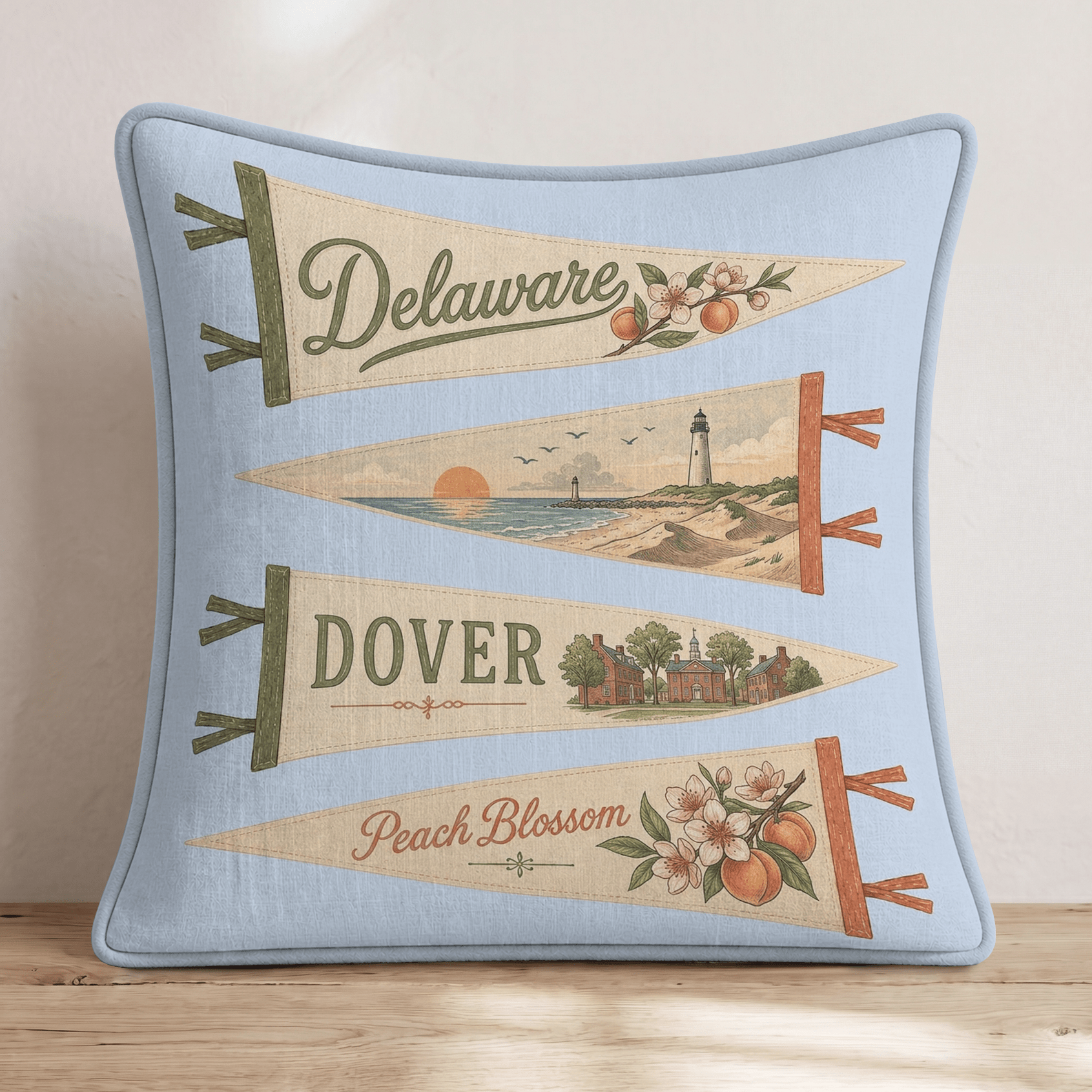 Deleware Pennant Throw Pillow - Hillcroft Home