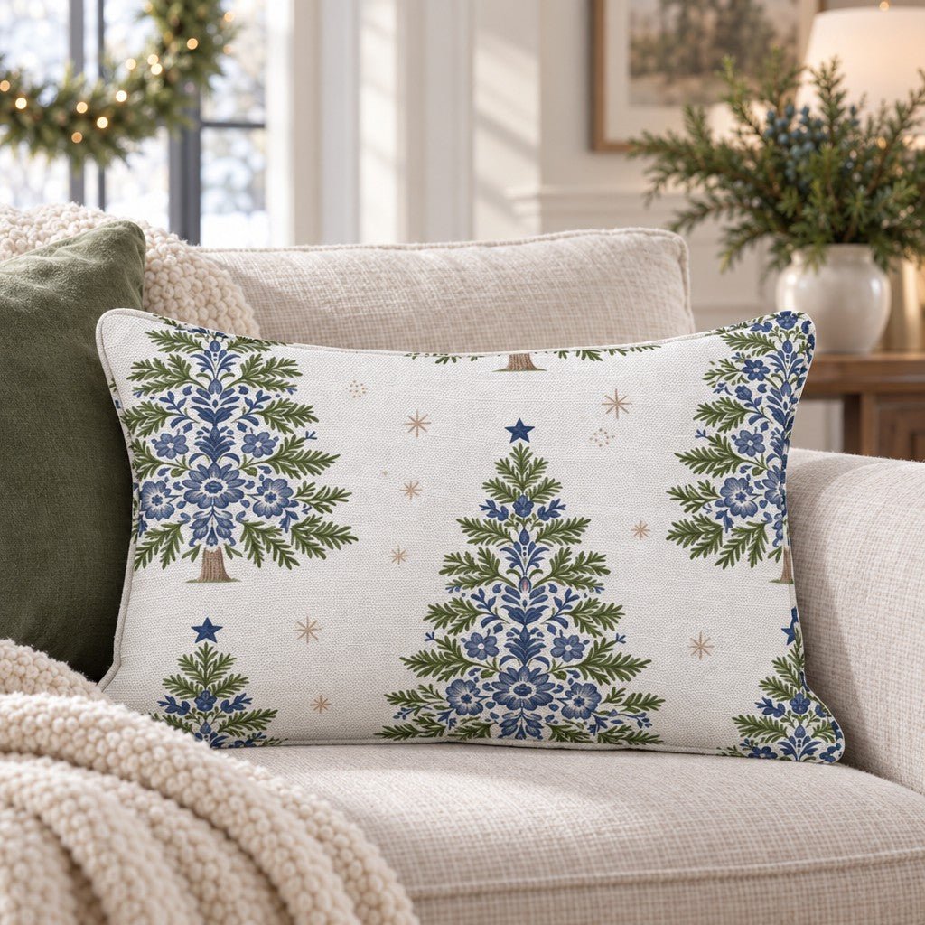 Delft Fir Throw Pillow throw pillow - Hillcroft Home