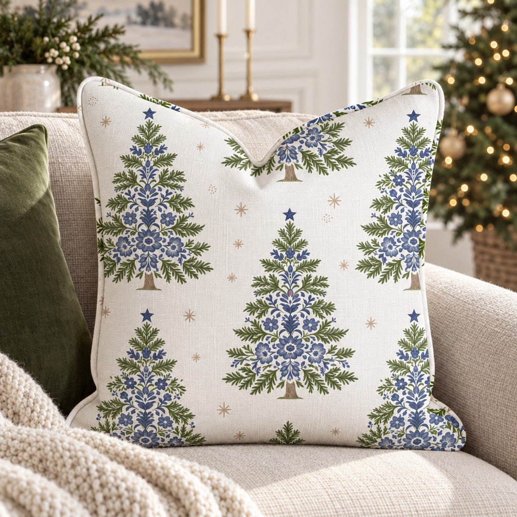Delft Fir Throw Pillow throw pillow - Hillcroft Home
