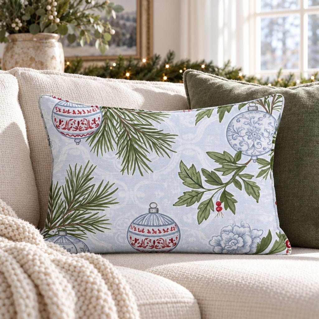 Delft Ornament Throw Pillow throw pillow - Hillcroft Home