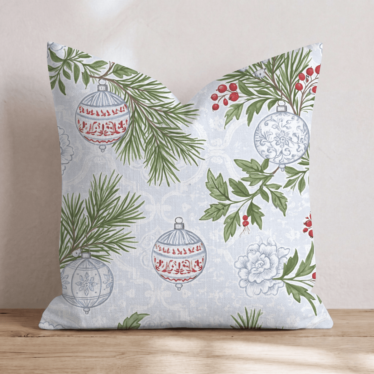 Delft Ornament Throw Pillow throw pillow - Hillcroft Home