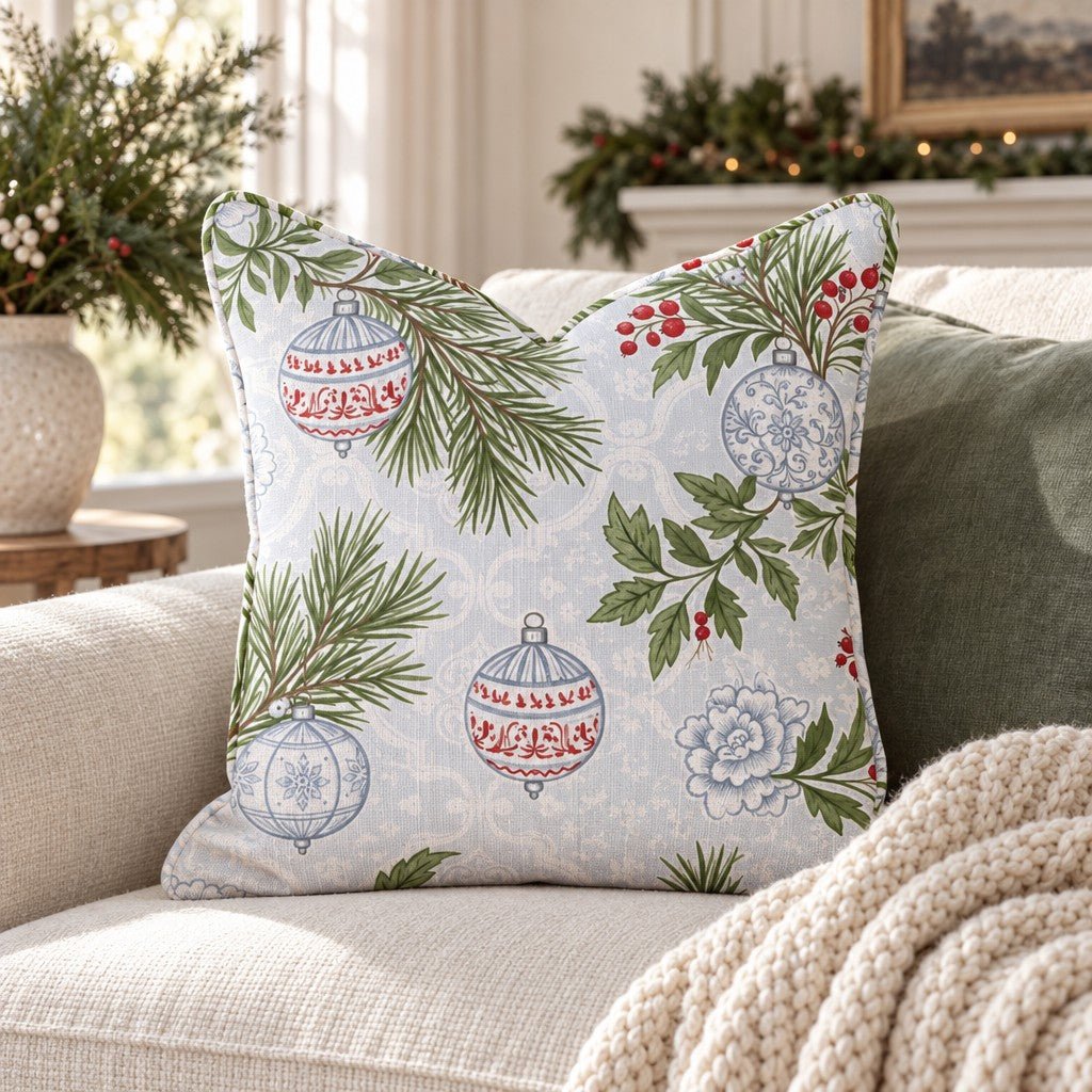 Delft Ornament Throw Pillow throw pillow - Hillcroft Home
