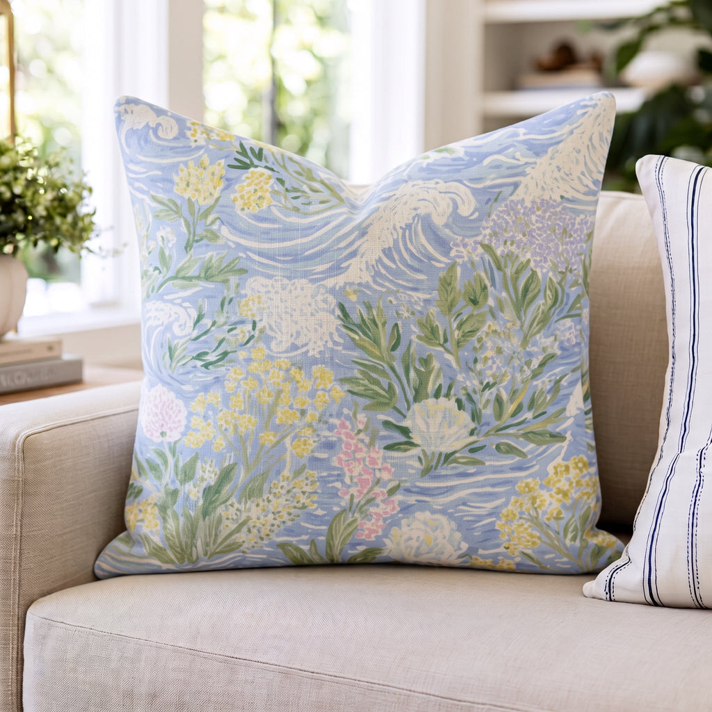 Delicate Waves Throw Pillow throw pillow - Hillcroft Home