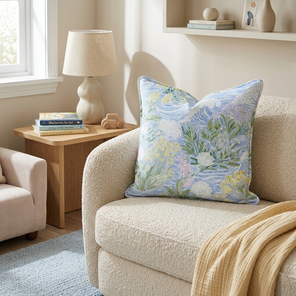 Delicate Waves Throw Pillow - Hillcroft Home