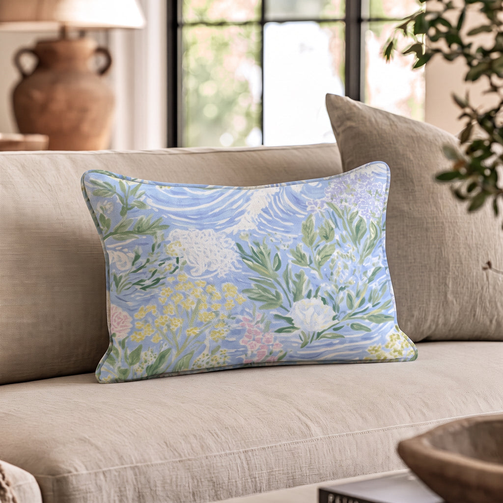 Delicate Waves Throw Pillow throw pillow - Hillcroft Home